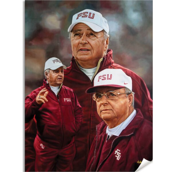 Bobby Bowden Head Coach Florida State College Football Team canvas prints Seminoles painting print wall art artwork FsuBwdn1AM3
