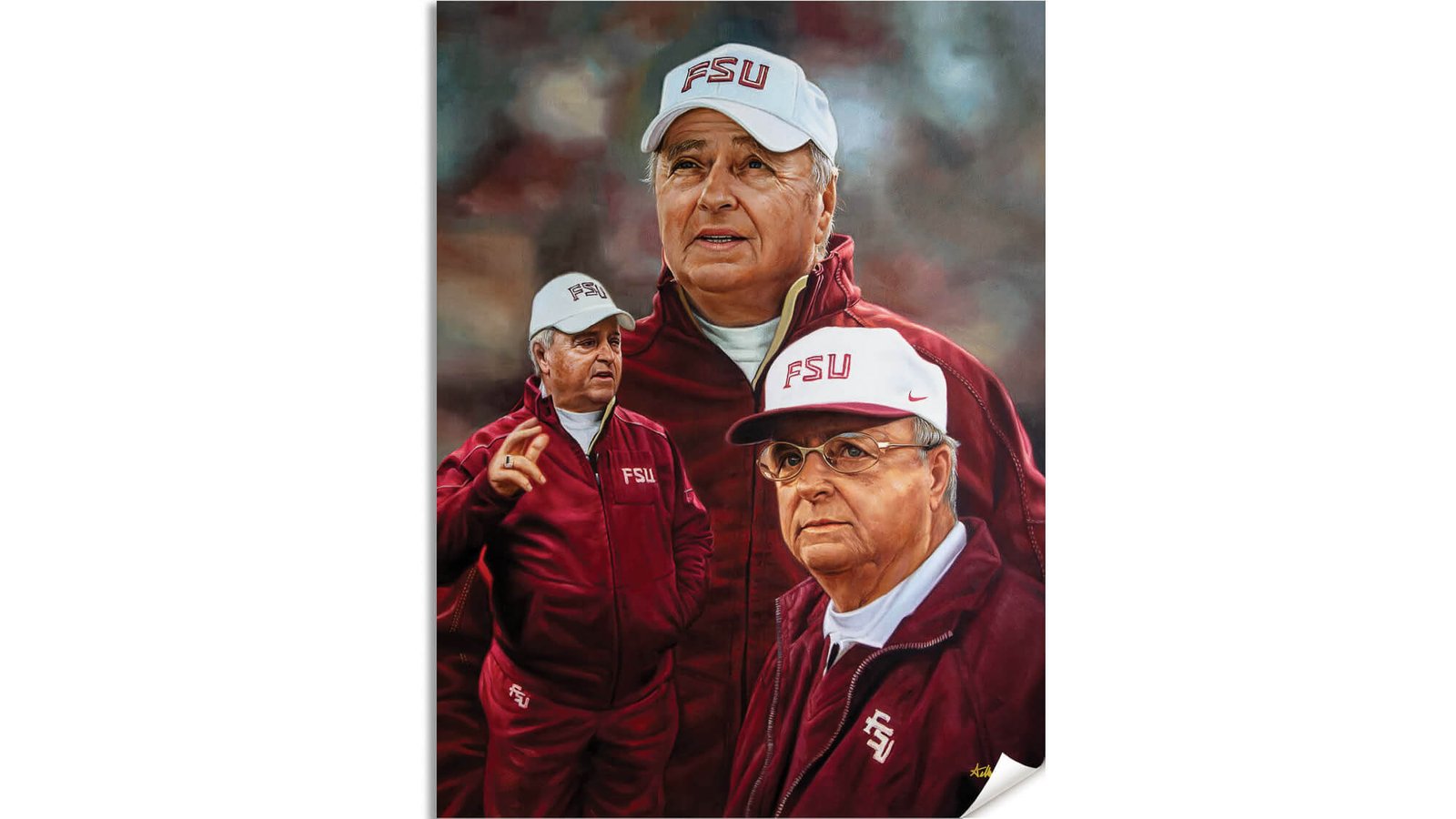 Bobby Bowden Head Coach Florida State College Football Team canvas prints Seminoles painting print wall art artwork FsuBwdn1AM3