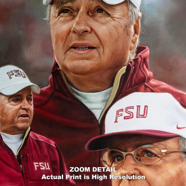 Bobby Bowden Head Coach Florida State College Football Team canvas prints Seminoles painting print wall art artwork FsuBwdn1AM3 3