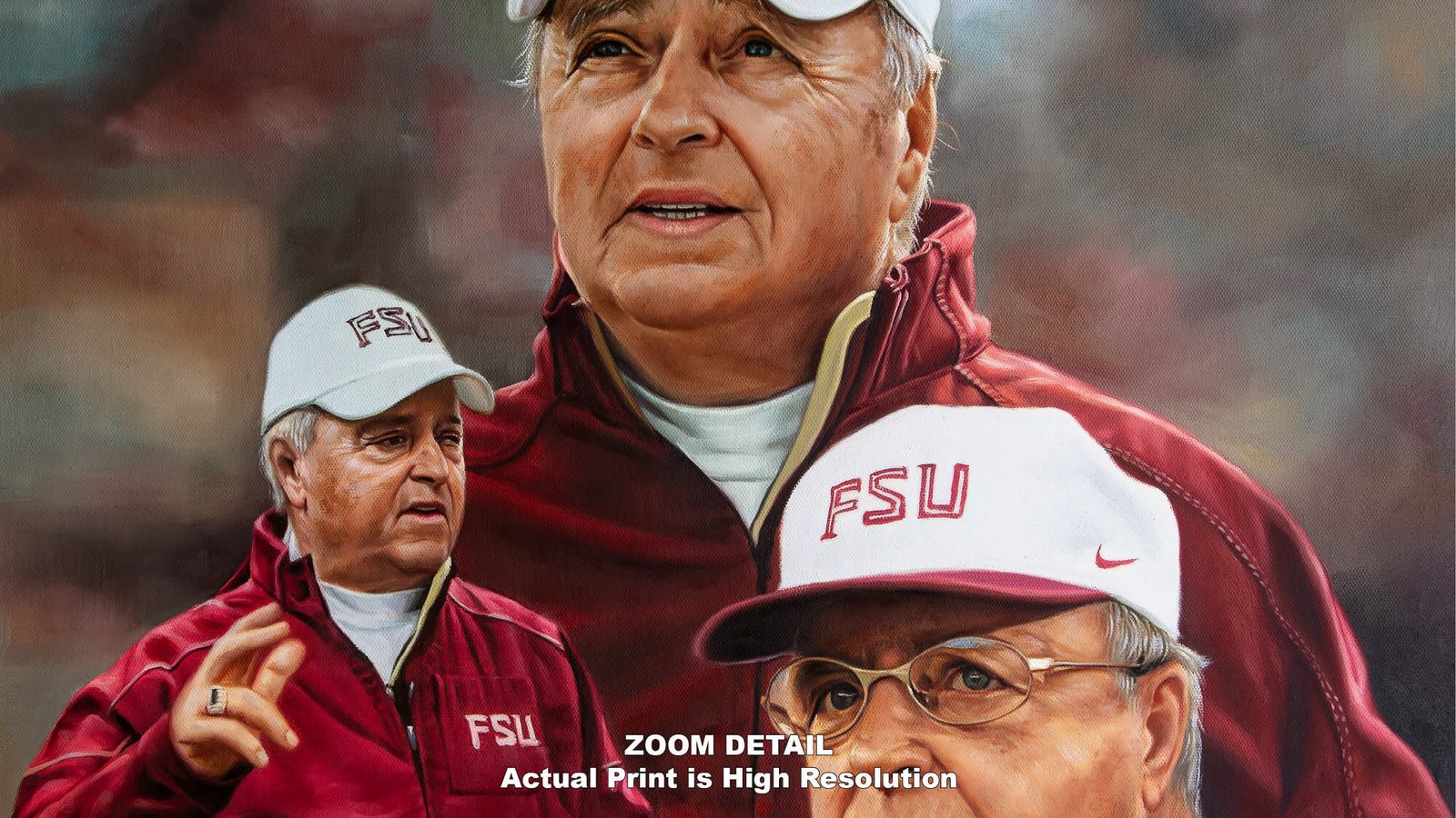 Bobby Bowden Head Coach Florida State College Football Team canvas prints Seminoles painting print wall art artwork FsuBwdn1AM3 3