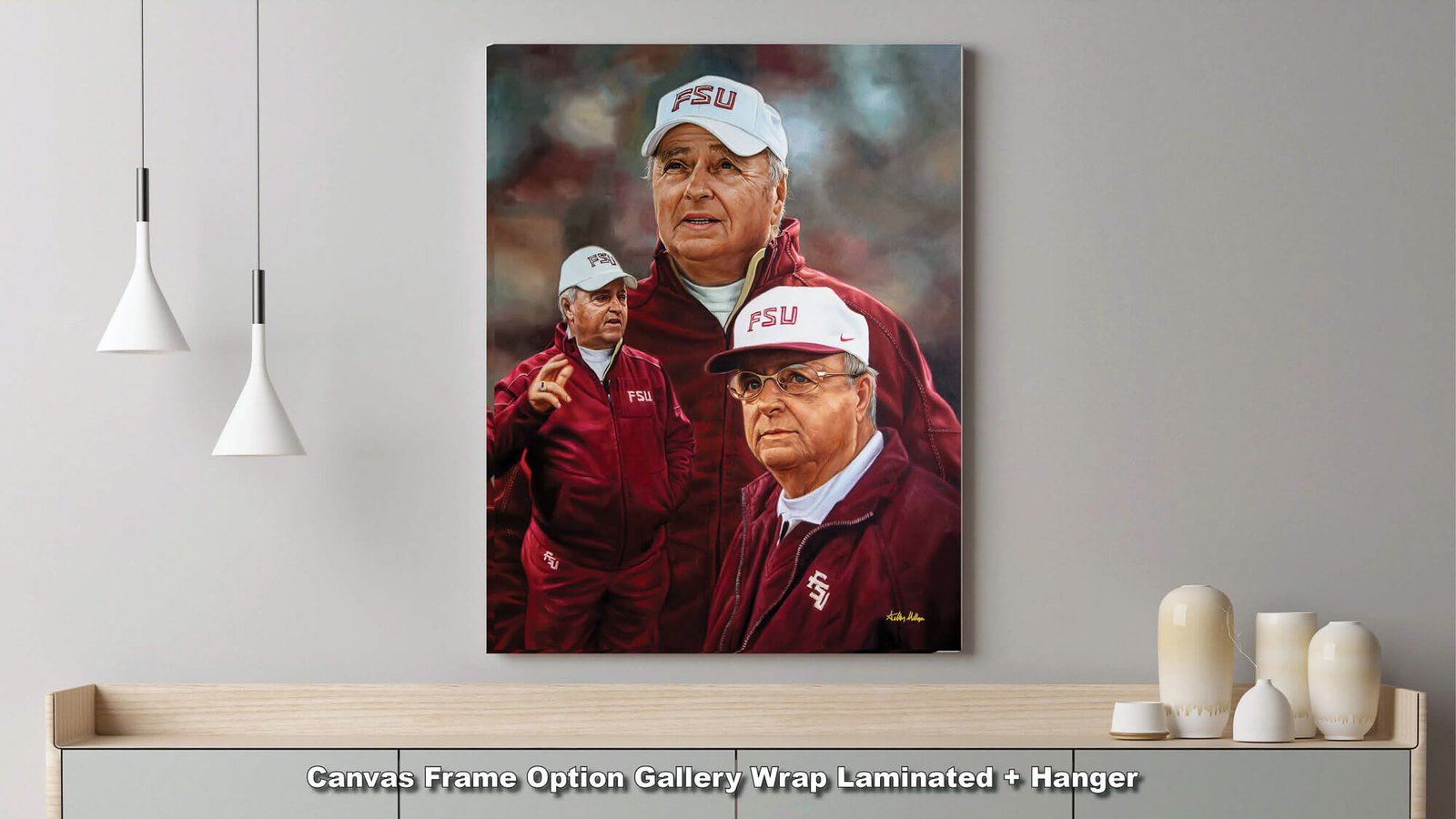 Bobby Bowden Head Coach Florida State College Football Team canvas prints Seminoles painting print wall art artwork FsuBwdn1AM3 6
