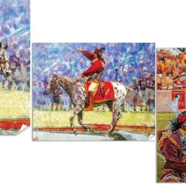 Chief Osceola FSU Mascot College Football Team wall art Florida State Seminoles artwork Renegade painting print canvas prints FSUchief3combo