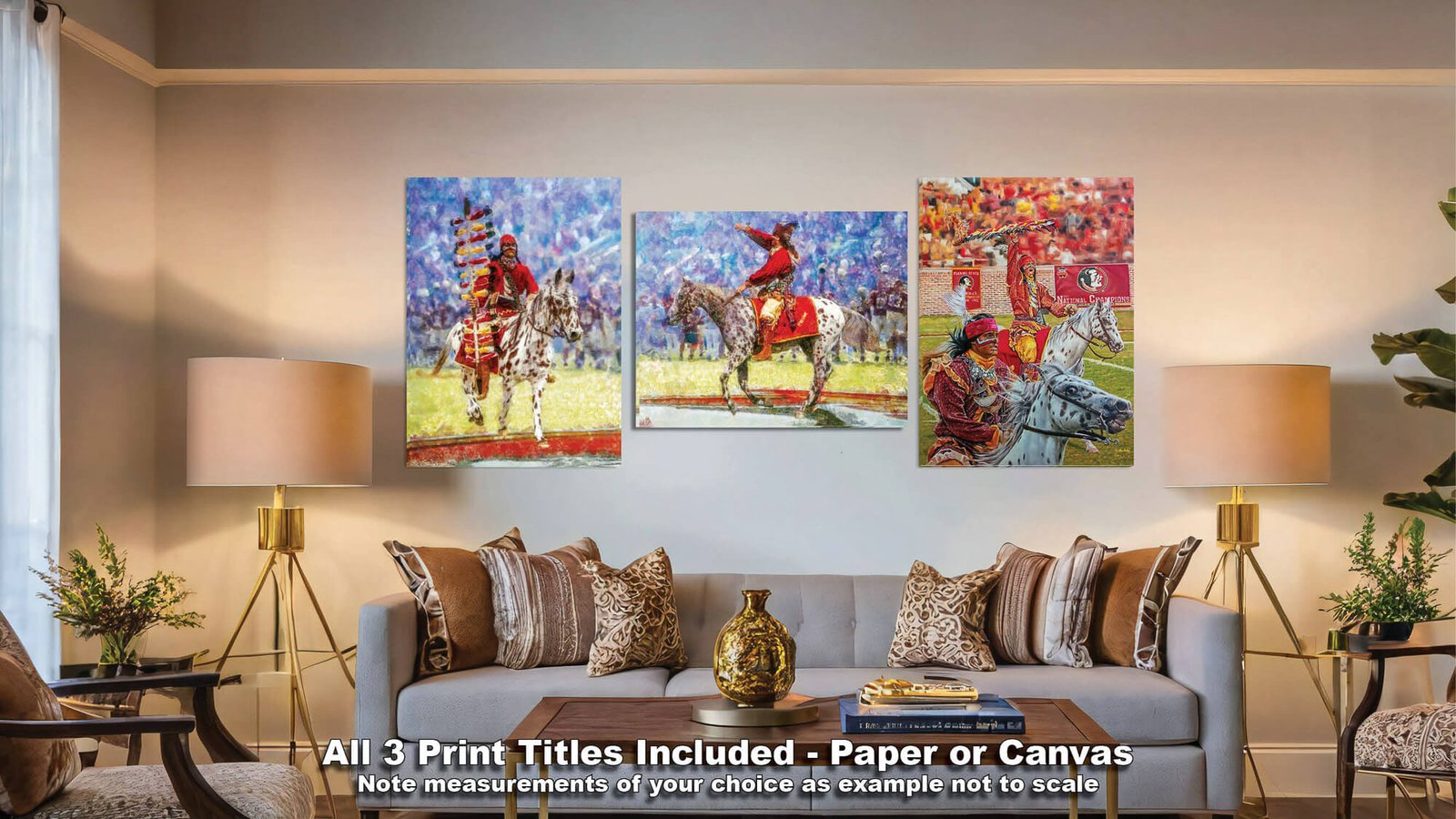 Chief Osceola FSU Mascot College Football Team wall art Florida State Seminoles artwork Renegade painting print canvas prints FSUchief3combo 15