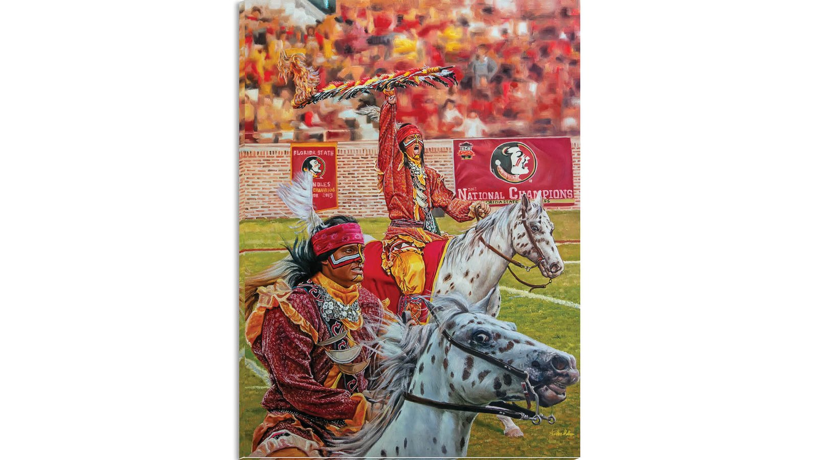 Chief Osceola FSU Mascot College Football Team wall art Florida State Seminoles artwork Renegade painting print canvas prints FSUchief3combo 18
