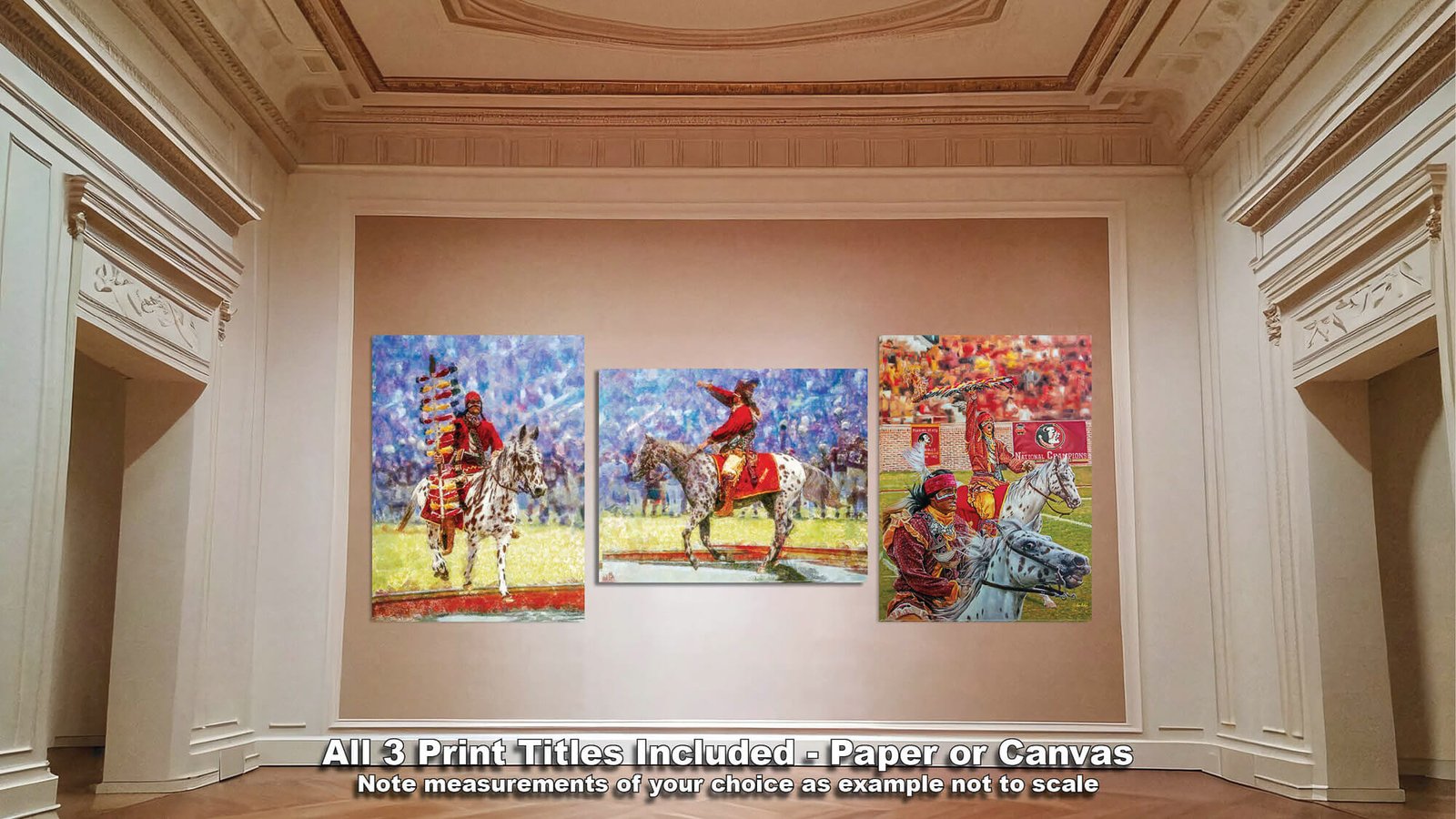 Chief Osceola FSU Mascot College Football Team wall art Florida State Seminoles artwork Renegade painting print canvas prints FSUchief3combo 23