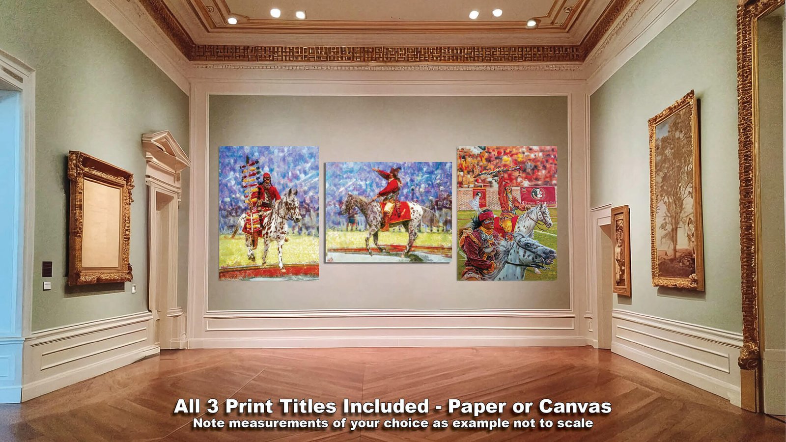 Chief Osceola FSU Mascot College Football Team wall art Florida State Seminoles artwork Renegade painting print canvas prints FSUchief3combo 26