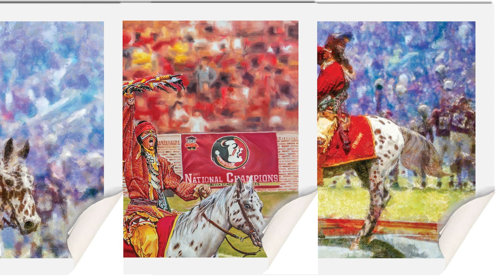 Chief Osceola FSU Mascot College Football Team wall art Florida State Seminoles artwork Renegade painting print canvas prints FSUchief3combo 27