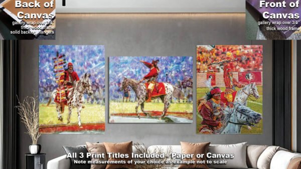 Chief Osceola FSU Mascot College Football Team wall art Florida State Seminoles artwork Renegade painting print canvas prints FSUchief3combo 4