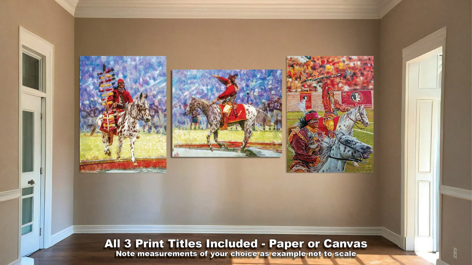 Chief Osceola FSU Mascot College Football Team wall art Florida State Seminoles artwork Renegade painting print canvas prints FSUchief3combo 7