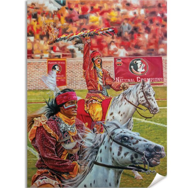 Chief Osceola artwork painting print wall art College Football Team Florida State Seminoles Renegade FSU Mascot canvas prints FsuChief1AM3