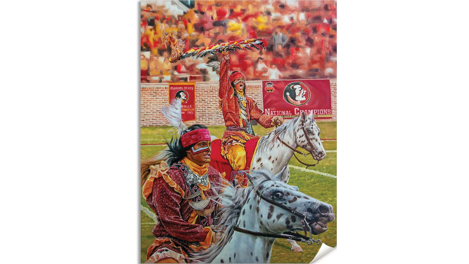 Chief Osceola artwork painting print wall art College Football Team Florida State Seminoles Renegade FSU Mascot canvas prints FsuChief1AM3