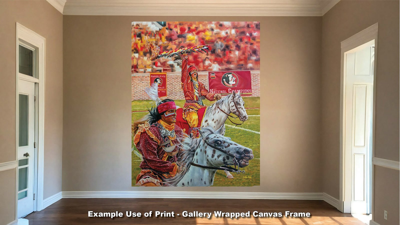 Chief Osceola artwork painting print wall art College Football Team Florida State Seminoles Renegade FSU Mascot canvas prints FsuChief1AM3 11