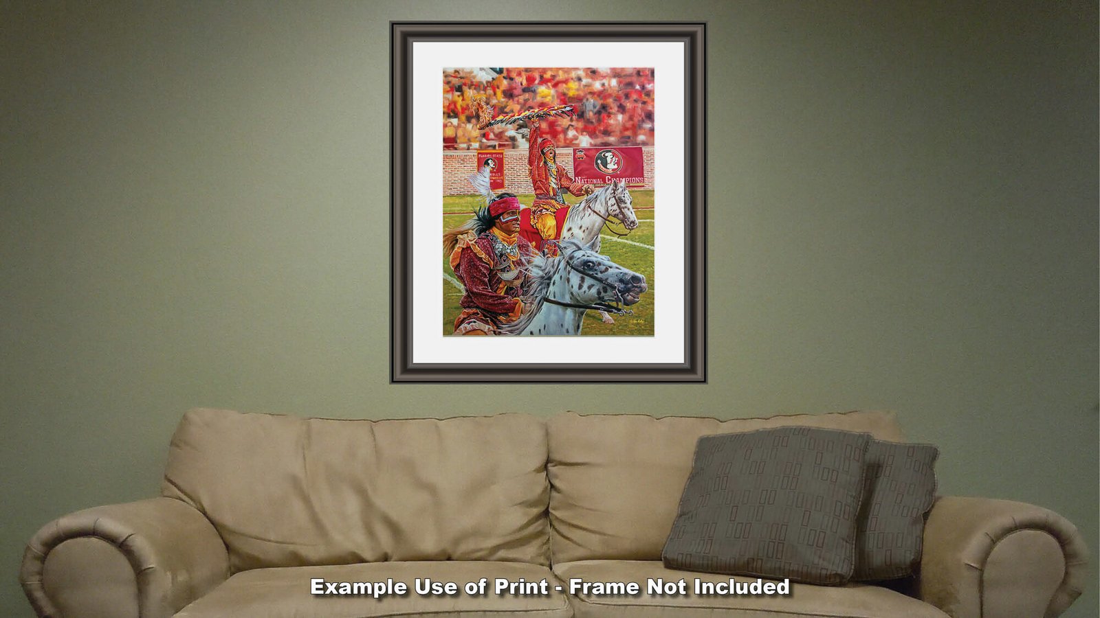 Chief Osceola artwork painting print wall art College Football Team Florida State Seminoles Renegade FSU Mascot canvas prints FsuChief1AM3 12