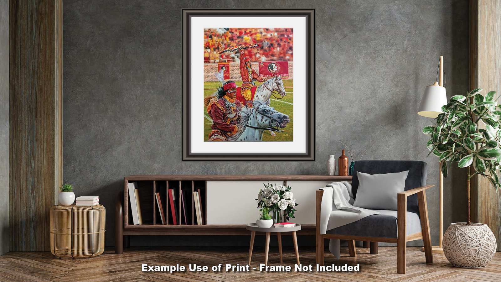 Chief Osceola artwork painting print wall art College Football Team Florida State Seminoles Renegade FSU Mascot canvas prints FsuChief1AM3 13
