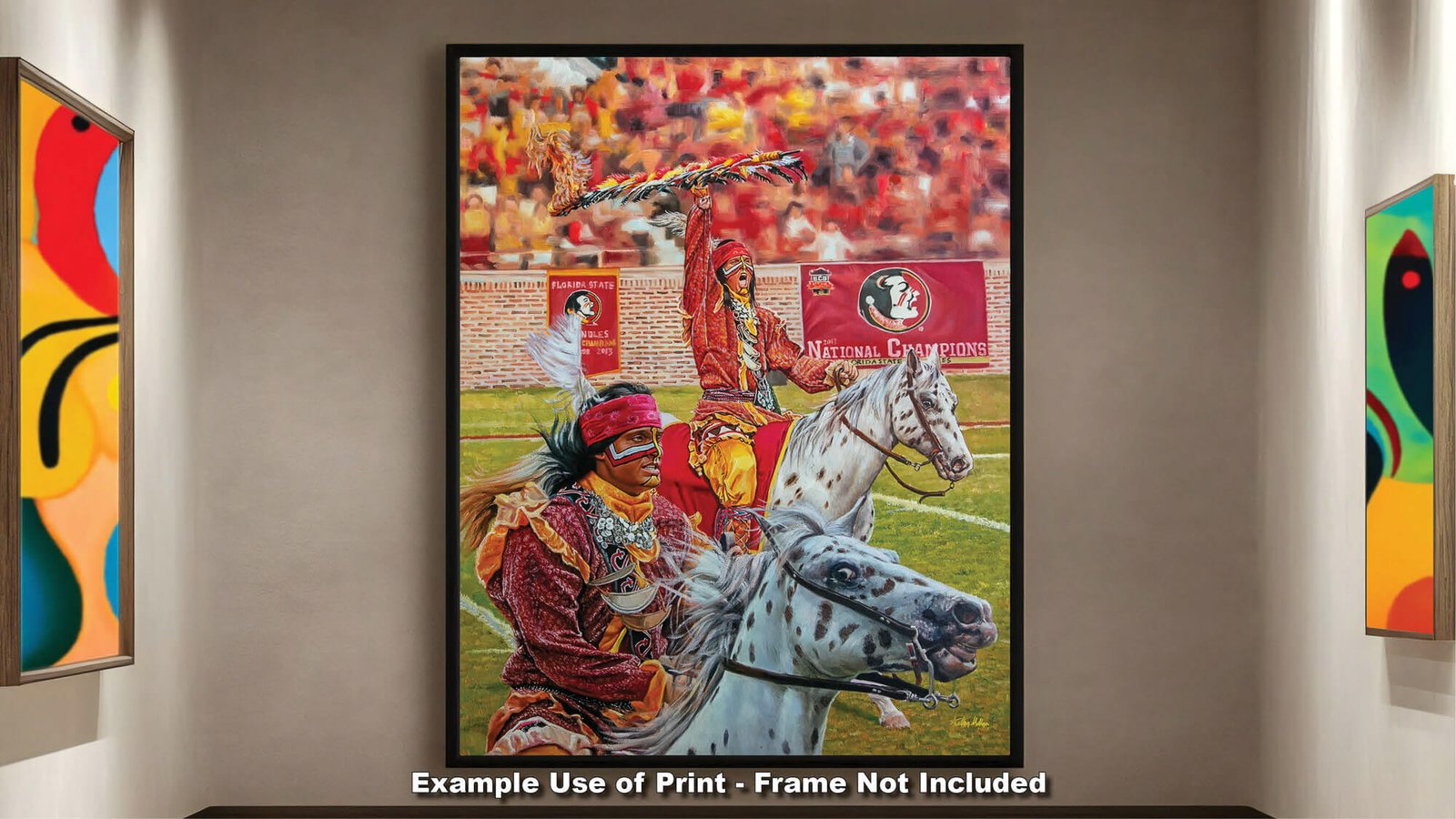 Chief Osceola artwork painting print wall art College Football Team Florida State Seminoles Renegade FSU Mascot canvas prints FsuChief1AM3 14