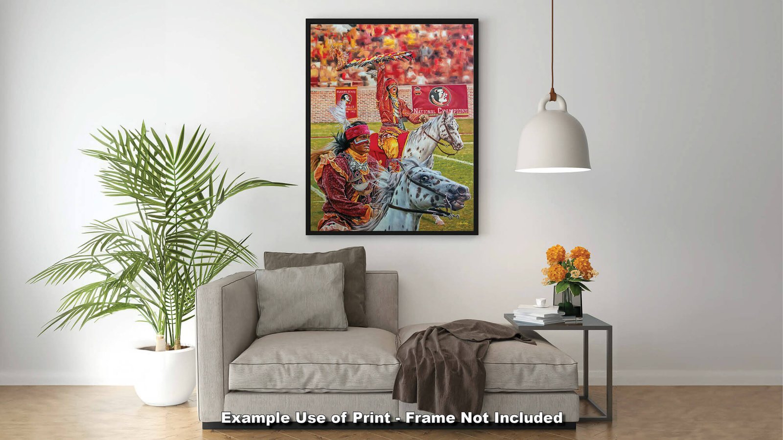 Chief Osceola artwork painting print wall art College Football Team Florida State Seminoles Renegade FSU Mascot canvas prints FsuChief1AM3 15