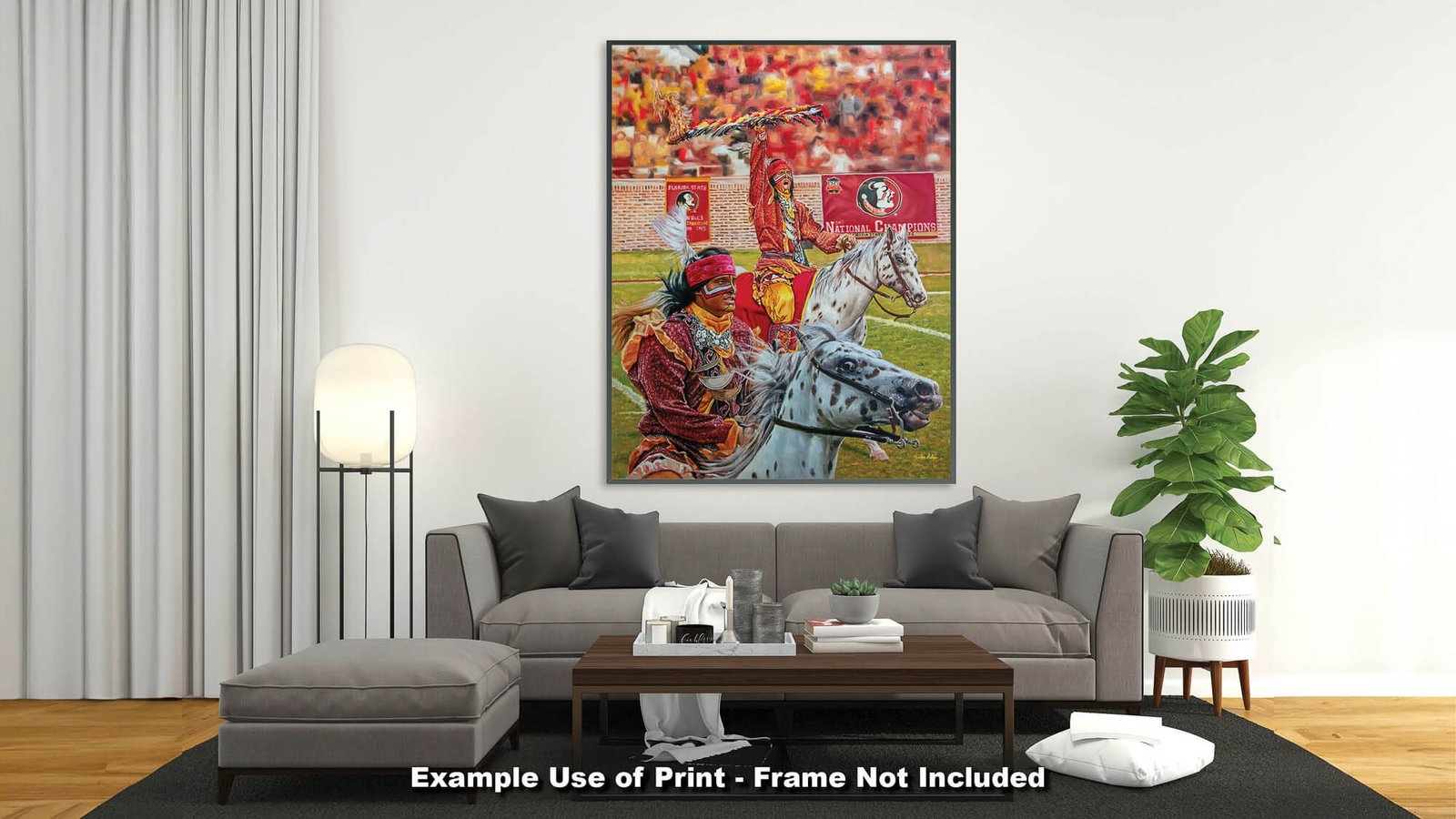 Chief Osceola artwork painting print wall art College Football Team Florida State Seminoles Renegade FSU Mascot canvas prints FsuChief1AM3 16