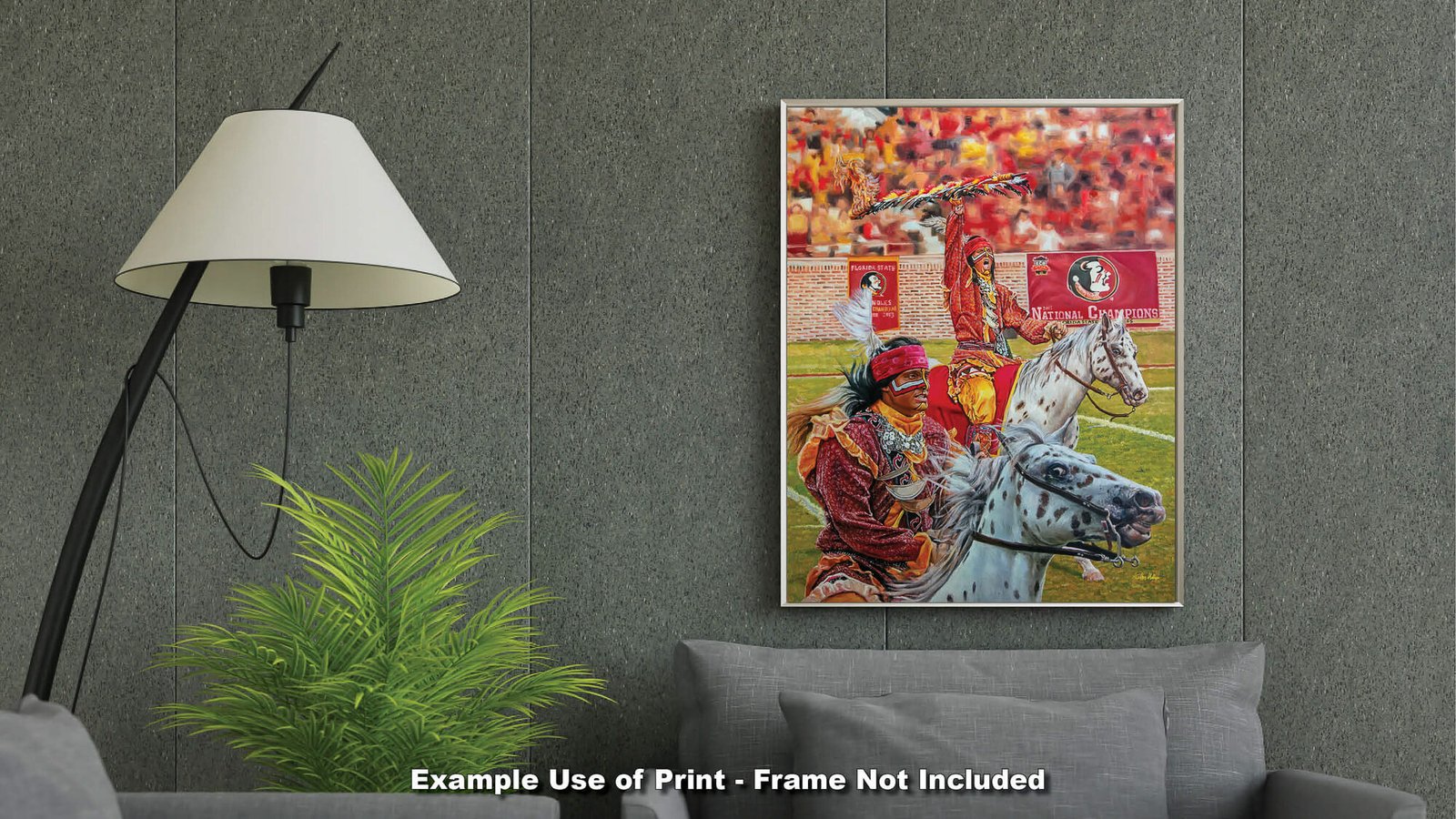Chief Osceola artwork painting print wall art College Football Team Florida State Seminoles Renegade FSU Mascot canvas prints FsuChief1AM3 17
