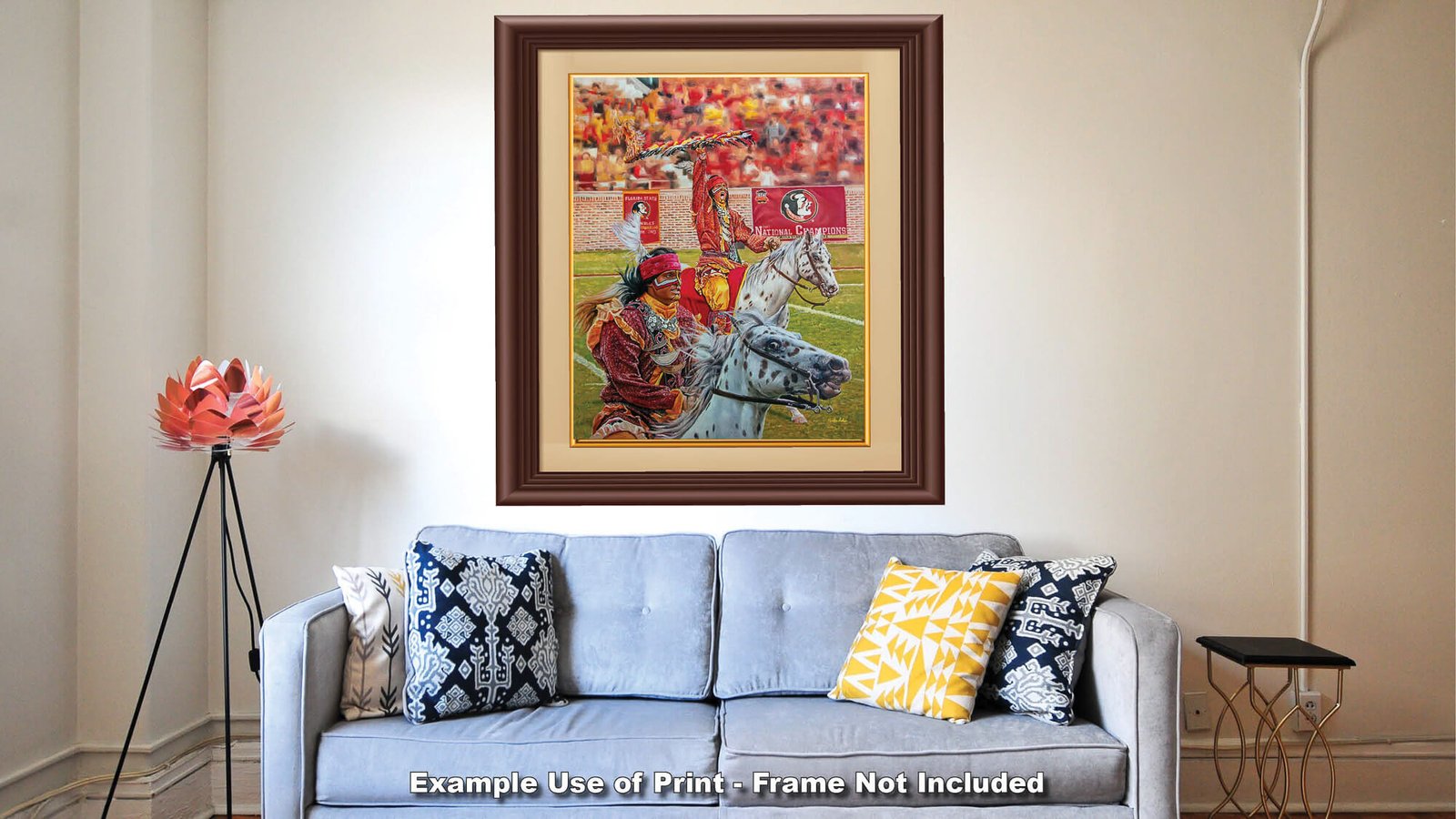 Chief Osceola artwork painting print wall art College Football Team Florida State Seminoles Renegade FSU Mascot canvas prints FsuChief1AM3 18