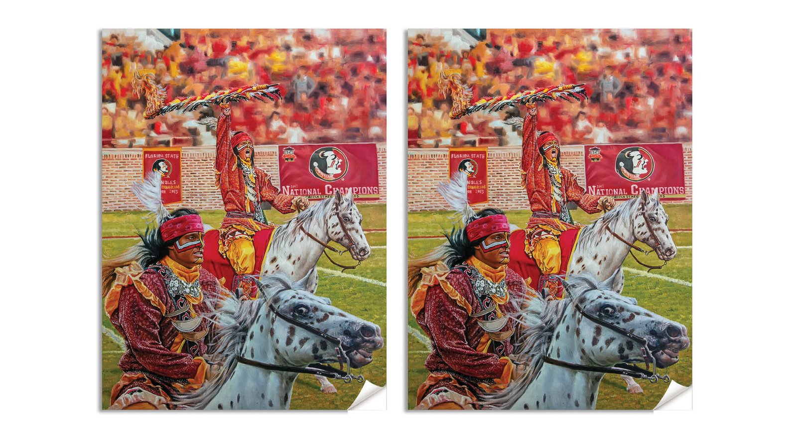 Chief Osceola artwork painting print wall art College Football Team Florida State Seminoles Renegade FSU Mascot canvas prints FsuChief1AM3 24