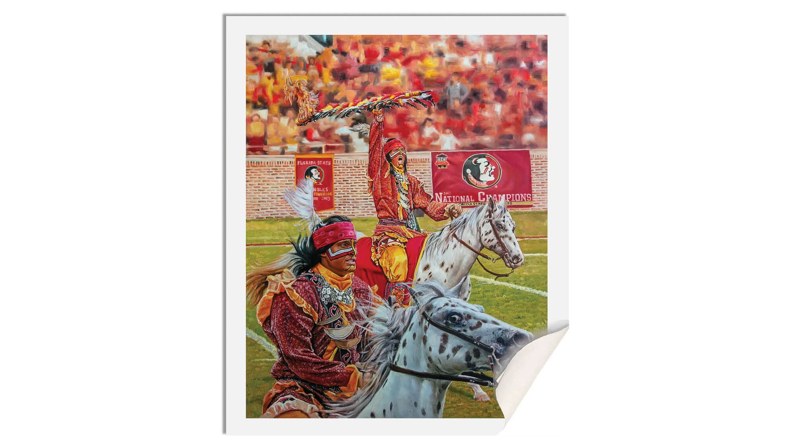 Chief Osceola artwork painting print wall art College Football Team Florida State Seminoles Renegade FSU Mascot canvas prints FsuChief1AM3 27