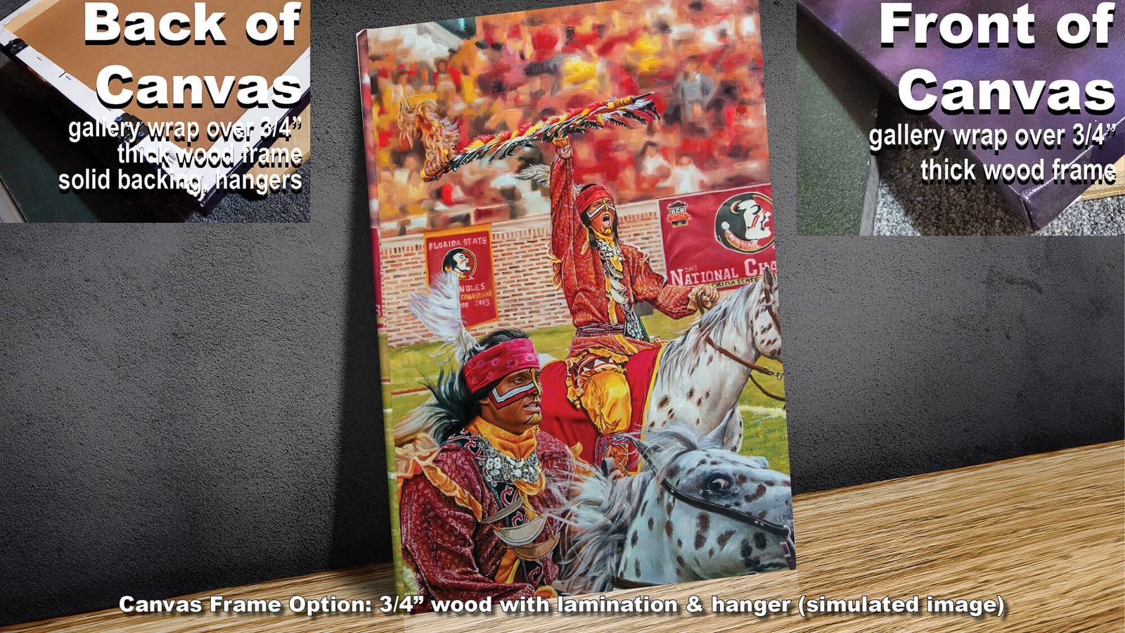 Chief Osceola artwork painting print wall art College Football Team Florida State Seminoles Renegade FSU Mascot canvas prints FsuChief1AM3 4