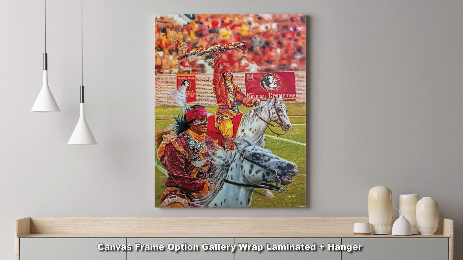 Chief Osceola artwork painting print wall art College Football Team Florida State Seminoles Renegade FSU Mascot canvas prints FsuChief1AM3 6