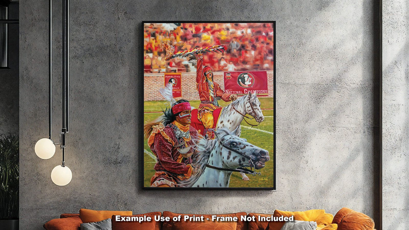 Chief Osceola artwork painting print wall art College Football Team Florida State Seminoles Renegade FSU Mascot canvas prints FsuChief1AM3 7