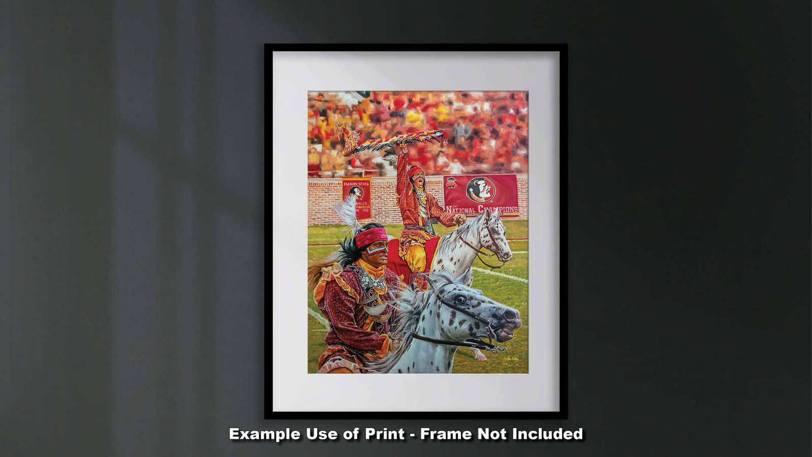 Chief Osceola artwork painting print wall art College Football Team Florida State Seminoles Renegade FSU Mascot canvas prints FsuChief1AM3 8