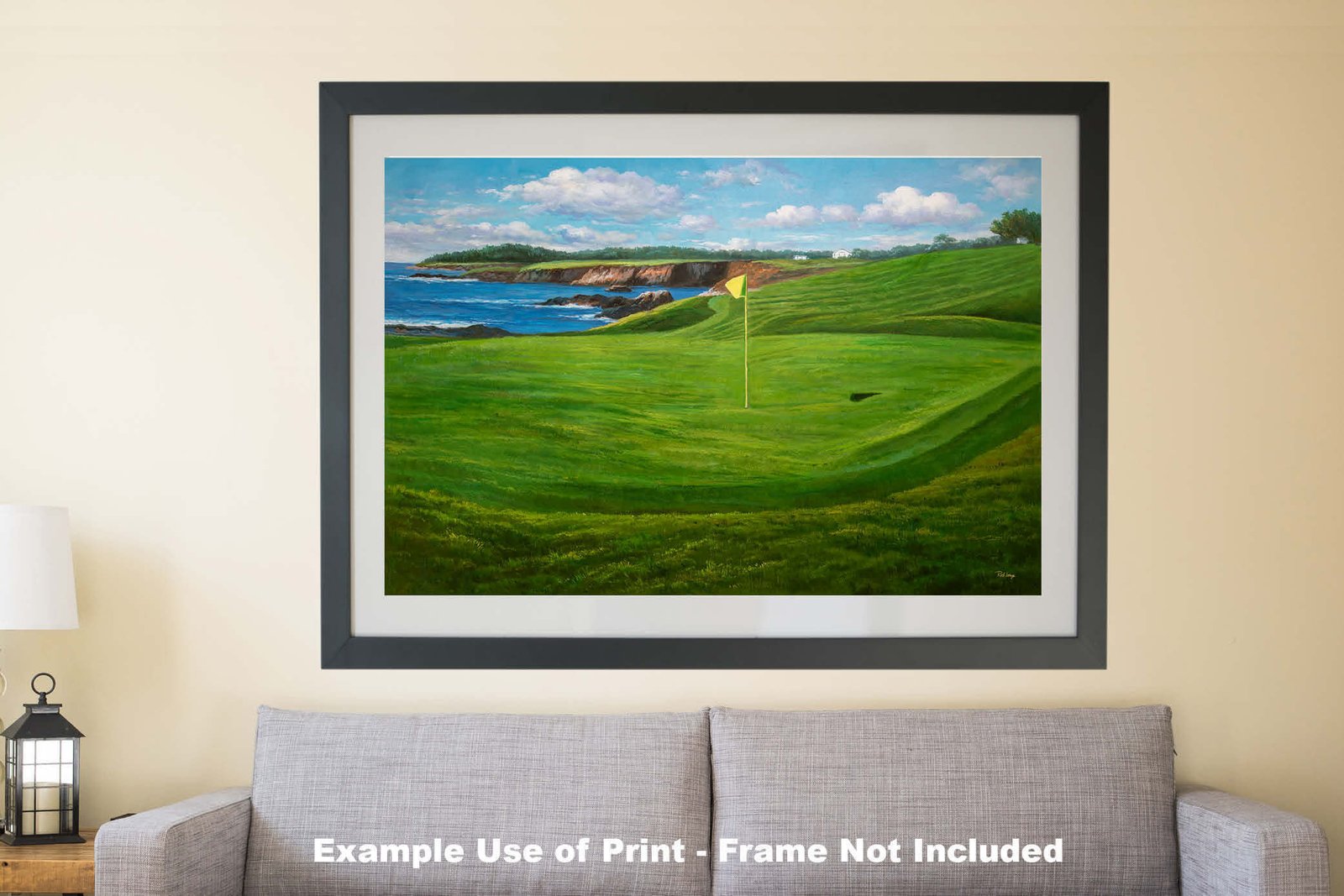 Golf Course 10th Hole 10 Pebble Beach Golf Links Golf Club ATT Pro Am PGA Tournament Oil Painting Wall Art Print PblBch10RiOil06 10