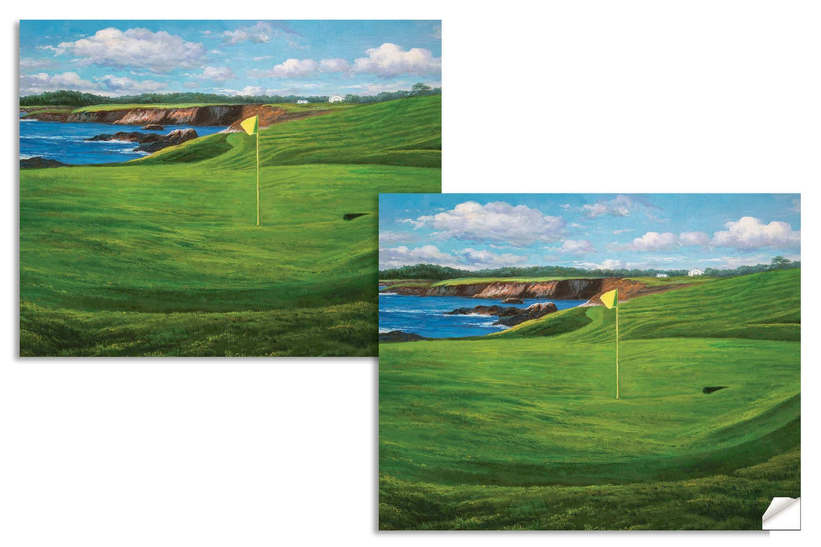 Golf Course 10th Hole 10 Pebble Beach Golf Links Golf Club ATT Pro Am PGA Tournament Oil Painting Wall Art Print PblBch10RiOil06 14