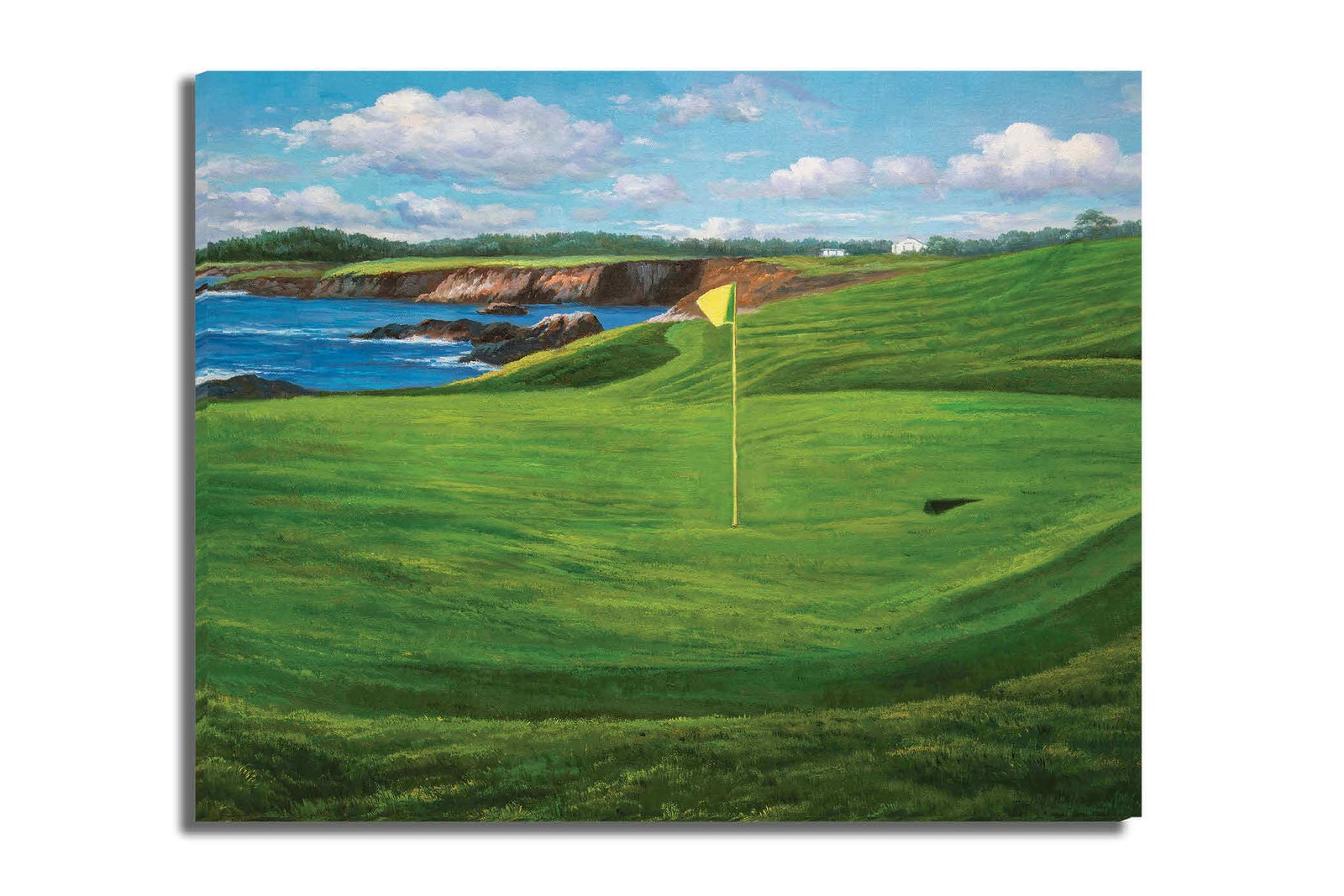 Golf Course 10th Hole 10 Pebble Beach Golf Links Golf Club ATT Pro Am PGA Tournament Oil Painting Wall Art Print PblBch10RiOil06 16