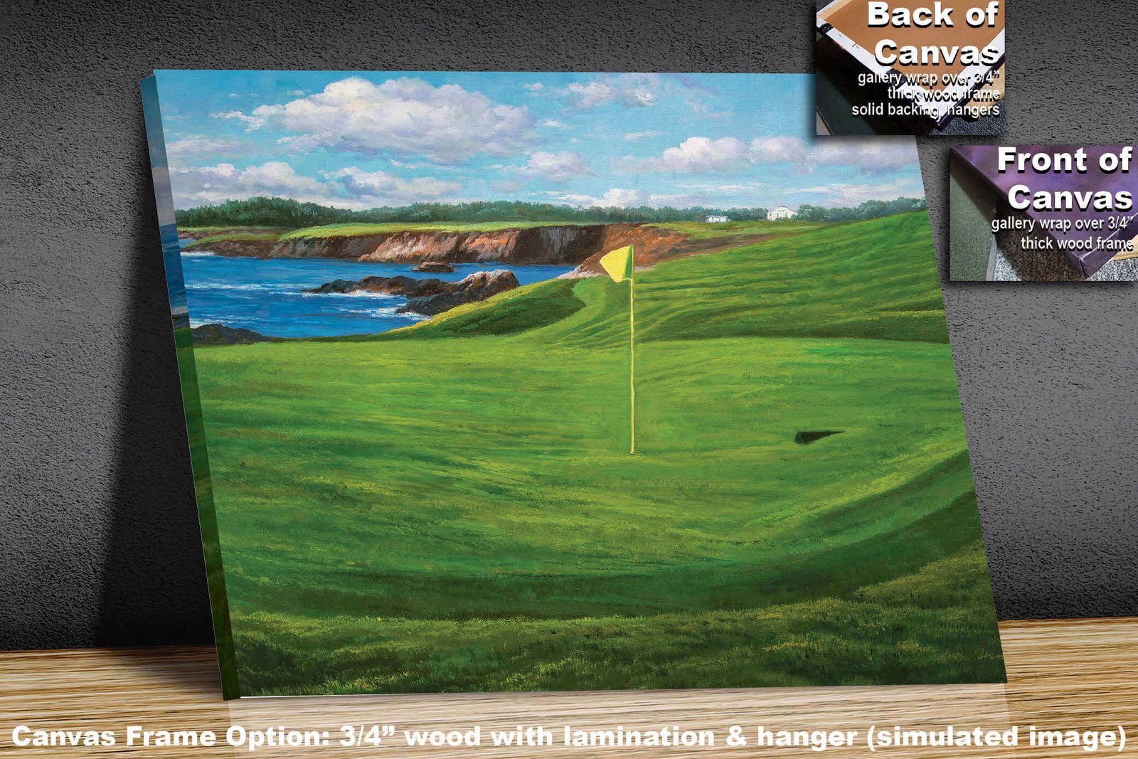 Golf Course 10th Hole 10 Pebble Beach Golf Links Golf Club ATT Pro Am PGA Tournament Oil Painting Wall Art Print PblBch10RiOil06 2