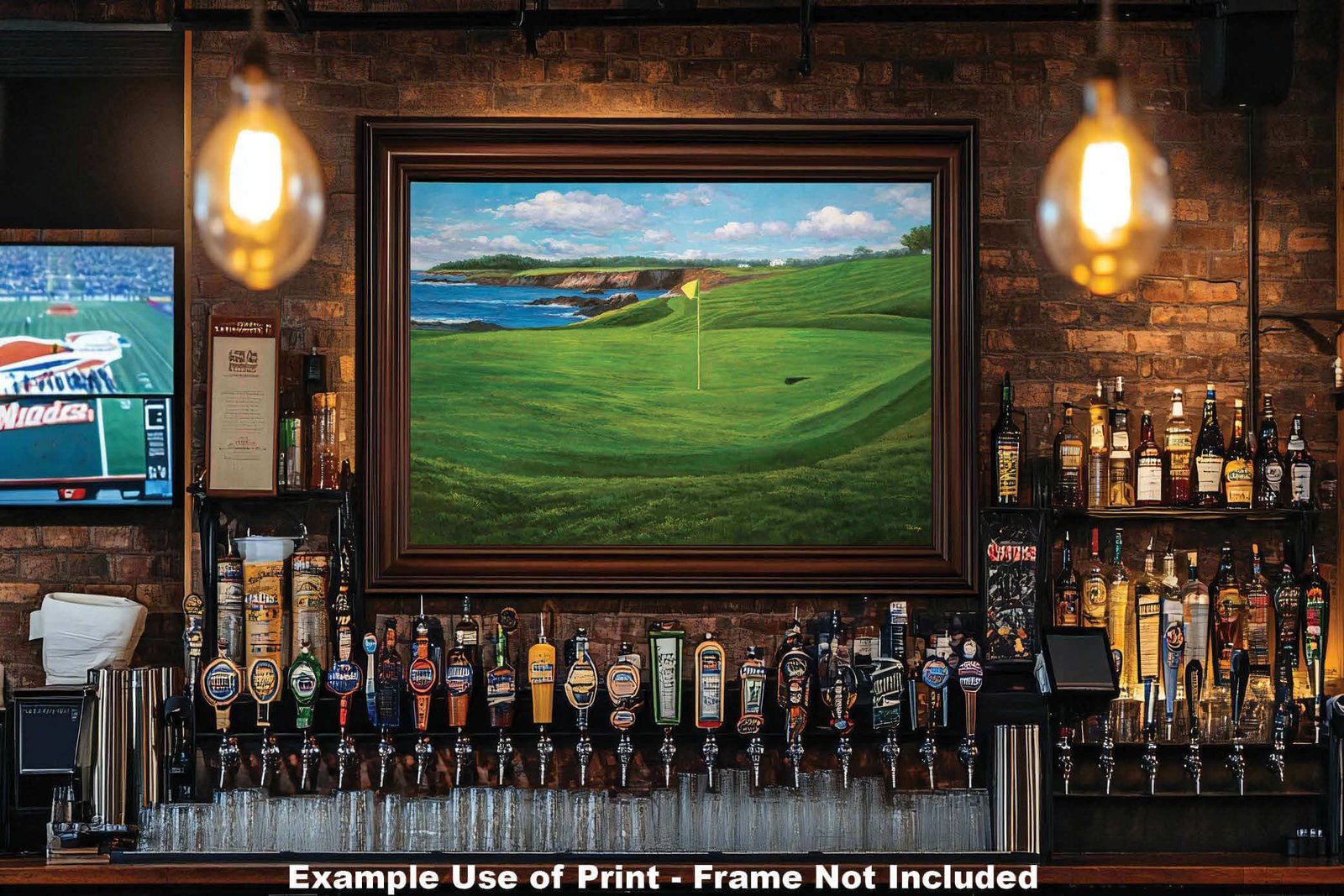 Golf Course 10th Hole 10 Pebble Beach Golf Links Golf Club ATT Pro Am PGA Tournament Oil Painting Wall Art Print PblBch10RiOil06 20