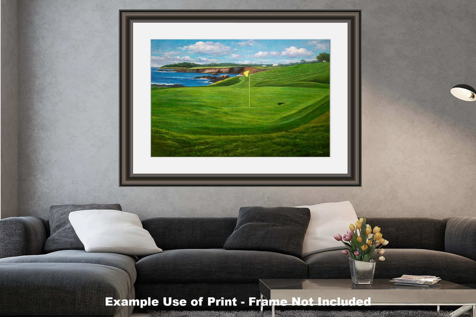 Golf Course 10th Hole 10 Pebble Beach Golf Links Golf Club ATT Pro Am PGA Tournament Oil Painting Wall Art Print PblBch10RiOil06 26