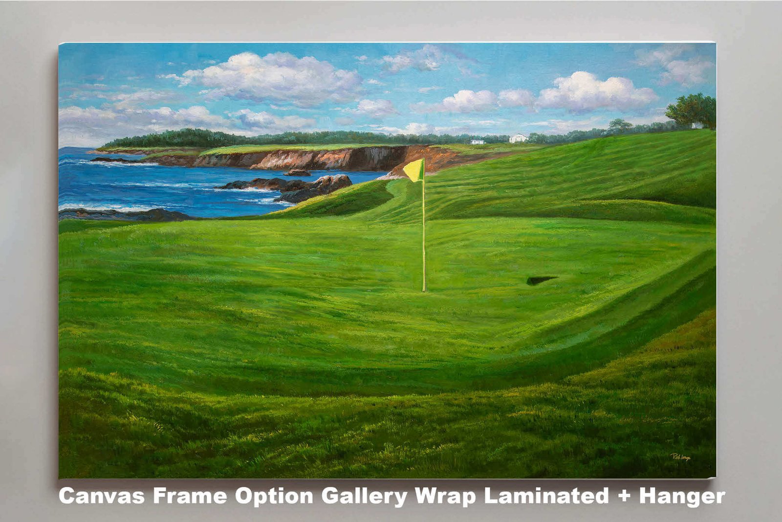 Golf Course 10th Hole 10 Pebble Beach Golf Links Golf Club ATT Pro Am PGA Tournament Oil Painting Wall Art Print PblBch10RiOil06 3