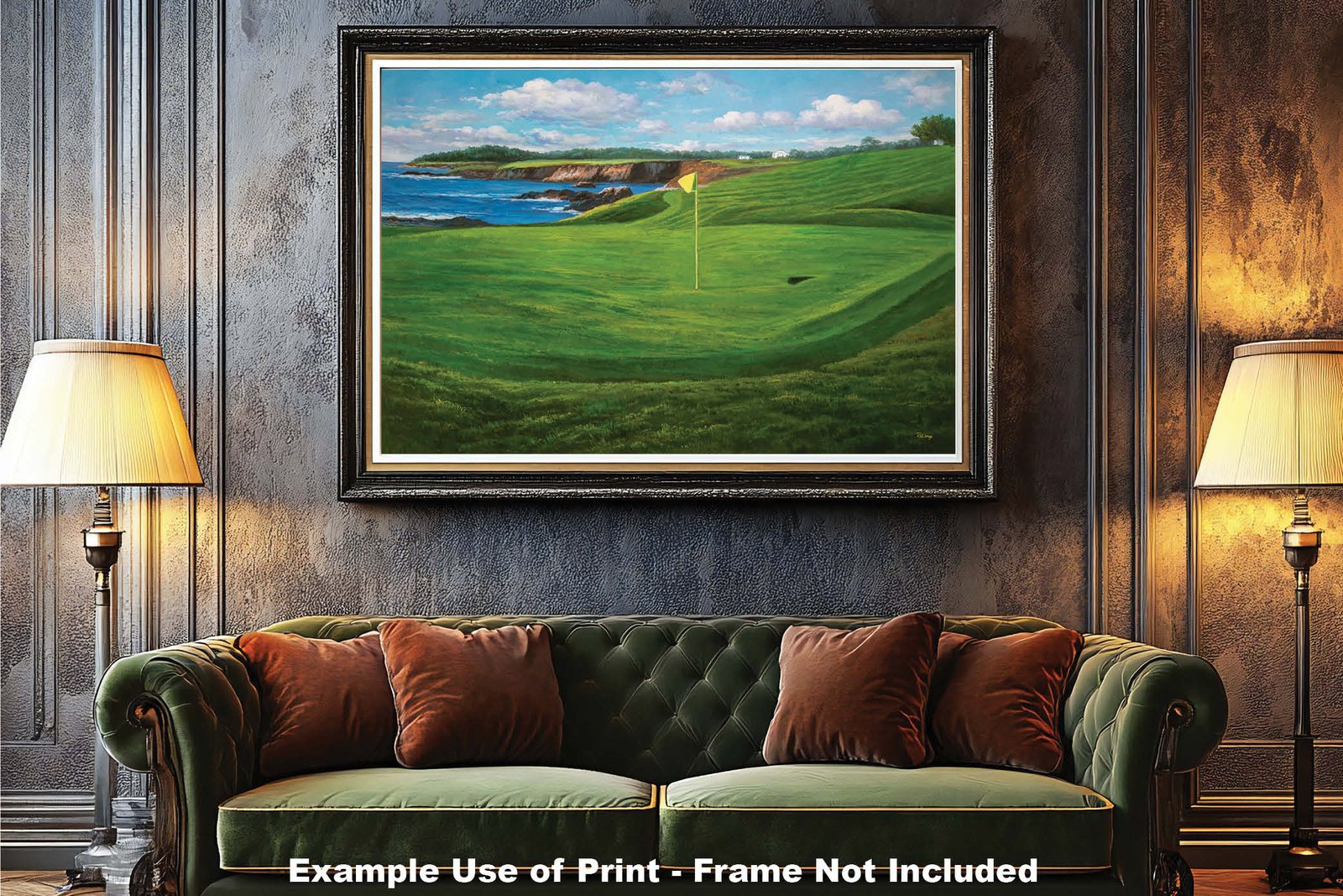 Golf Course 10th Hole 10 Pebble Beach Golf Links Golf Club ATT Pro Am PGA Tournament Oil Painting Wall Art Print PblBch10RiOil06 6
