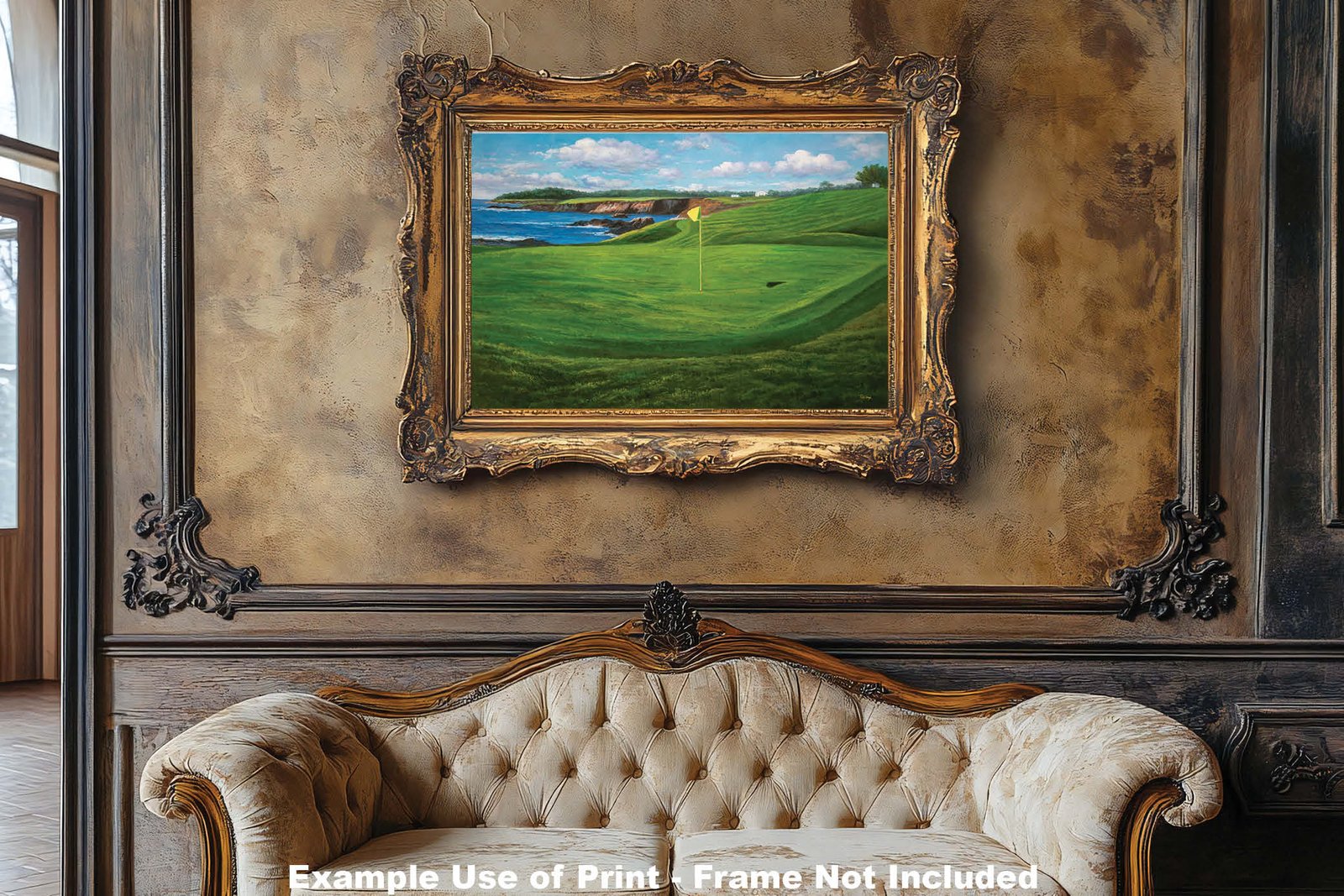 Golf Course 10th Hole 10 Pebble Beach Golf Links Golf Club ATT Pro Am PGA Tournament Oil Painting Wall Art Print PblBch10RiOil06 7