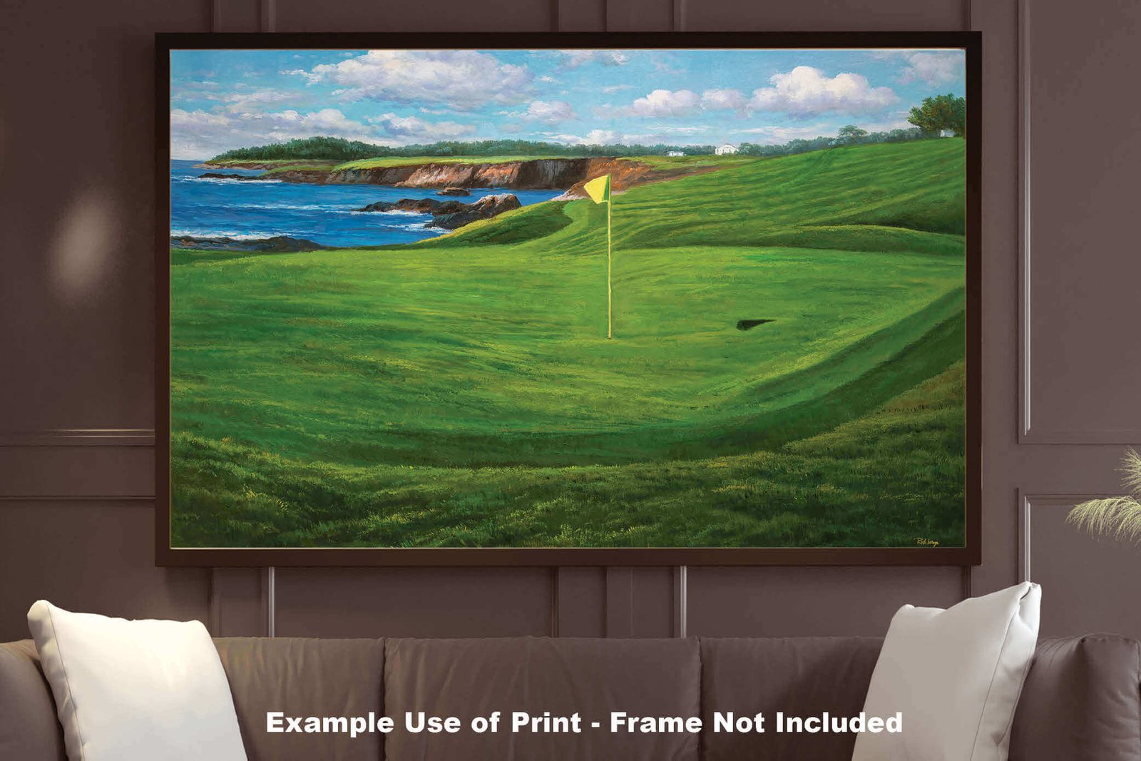 Golf Course 10th Hole 10 Pebble Beach Golf Links Golf Club ATT Pro Am PGA Tournament Oil Painting Wall Art Print PblBch10RiOil06 9