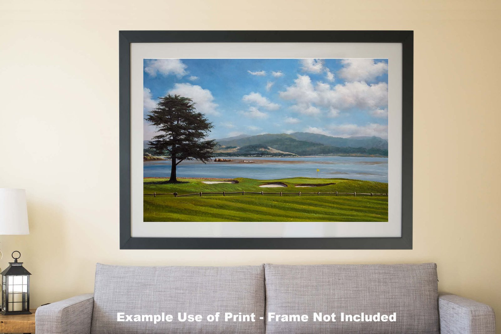 Golf Course 18th Hole 18 Pebble Beach Golf Links Golf Club ATT Pro Am PGA Tournament Oil Painting Wall Art Print PblBch18RiOil17 10
