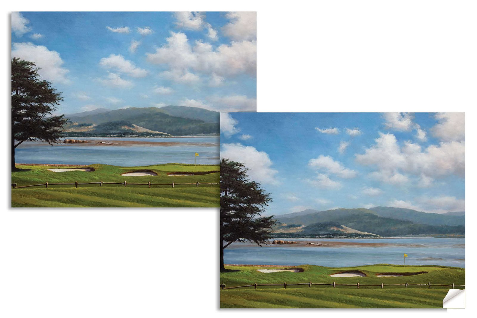 Golf Course 18th Hole 18 Pebble Beach Golf Links Golf Club ATT Pro Am PGA Tournament Oil Painting Wall Art Print PblBch18RiOil17 14