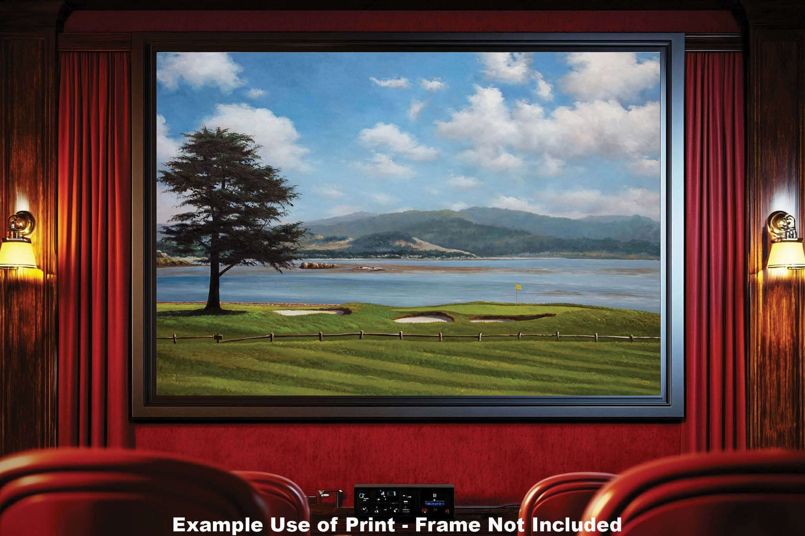 Golf Course 18th Hole 18 Pebble Beach Golf Links Golf Club ATT Pro Am PGA Tournament Oil Painting Wall Art Print PblBch18RiOil17 19