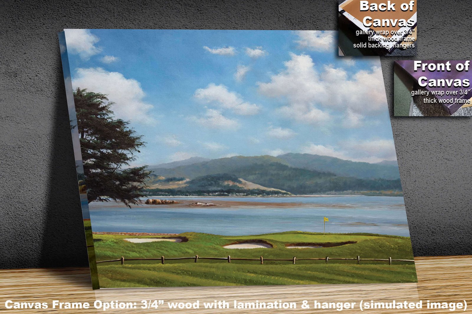 Golf Course 18th Hole 18 Pebble Beach Golf Links Golf Club ATT Pro Am PGA Tournament Oil Painting Wall Art Print PblBch18RiOil17 2