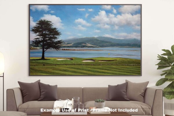 Golf Course 18th Hole 18 Pebble Beach Golf Links Golf Club ATT Pro Am PGA Tournament Oil Painting Wall Art Print PblBch18RiOil17 21