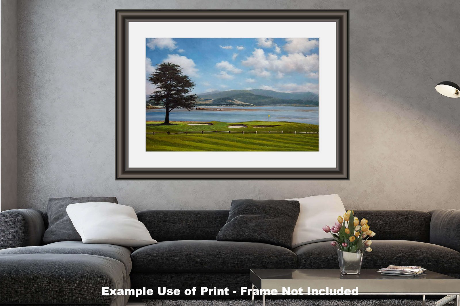 Golf Course 18th Hole 18 Pebble Beach Golf Links Golf Club ATT Pro Am PGA Tournament Oil Painting Wall Art Print PblBch18RiOil17 26