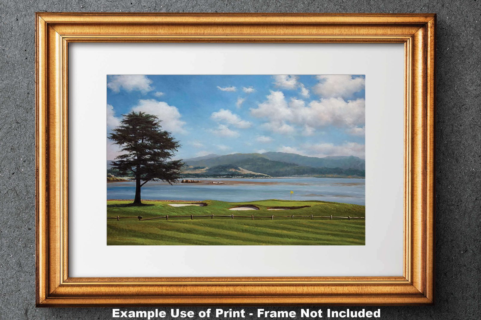 Golf Course 18th Hole 18 Pebble Beach Golf Links Golf Club ATT Pro Am PGA Tournament Oil Painting Wall Art Print PblBch18RiOil17 28