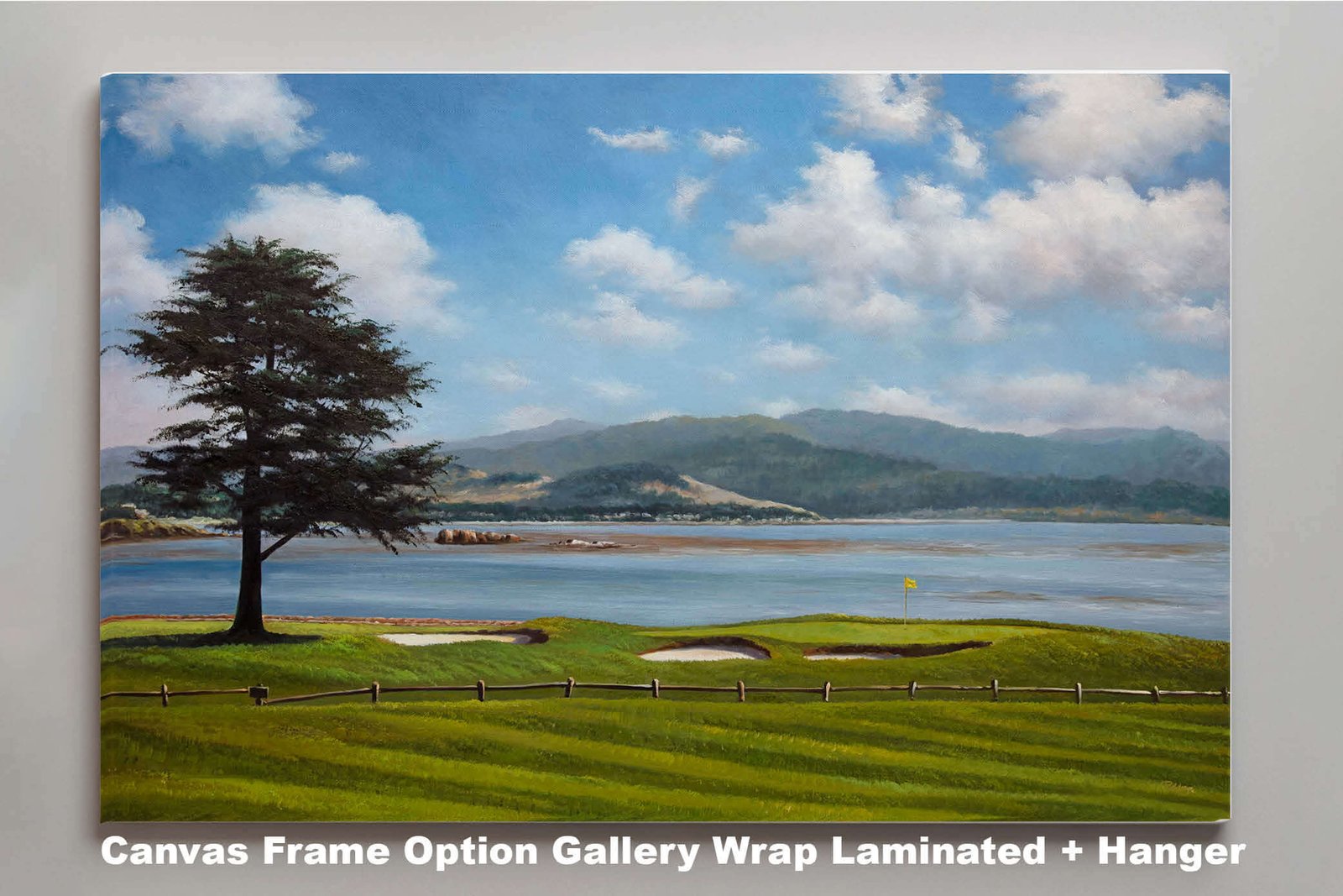 Golf Course 18th Hole 18 Pebble Beach Golf Links Golf Club ATT Pro Am PGA Tournament Oil Painting Wall Art Print PblBch18RiOil17 3
