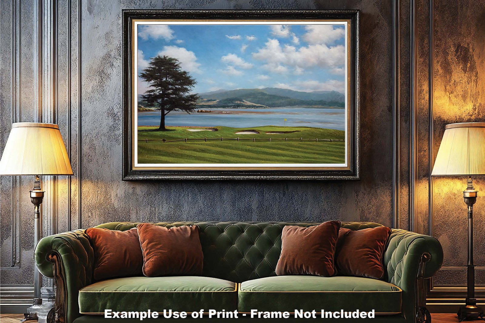 Golf Course 18th Hole 18 Pebble Beach Golf Links Golf Club ATT Pro Am PGA Tournament Oil Painting Wall Art Print PblBch18RiOil17 6