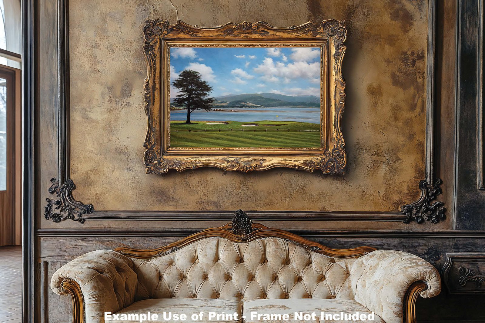Golf Course 18th Hole 18 Pebble Beach Golf Links Golf Club ATT Pro Am PGA Tournament Oil Painting Wall Art Print PblBch18RiOil17 7