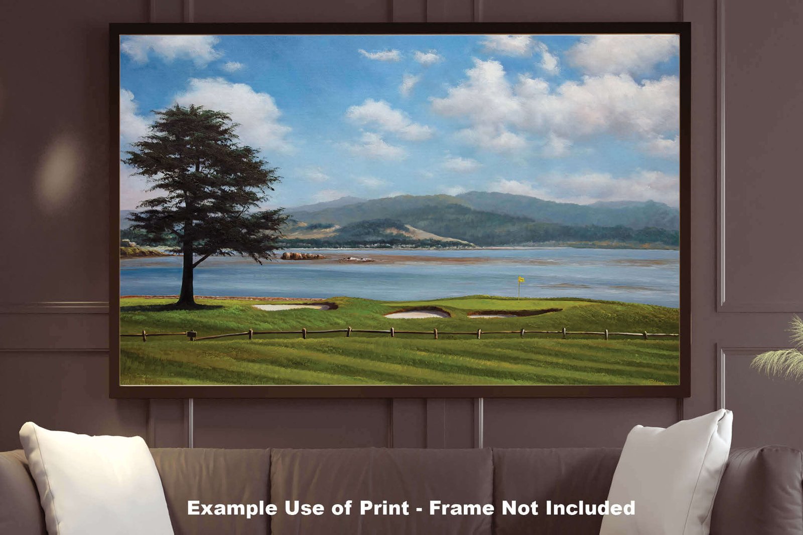 Golf Course 18th Hole 18 Pebble Beach Golf Links Golf Club ATT Pro Am PGA Tournament Oil Painting Wall Art Print PblBch18RiOil17 9